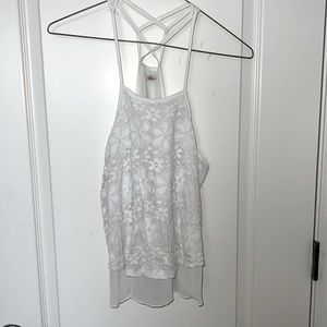 White Hollister Lace tank top! Size M